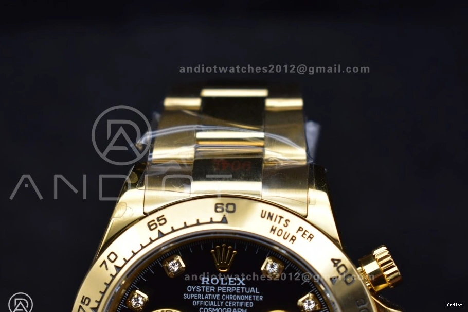 116508 Daytona Edition QF Black on Bracelet 1:1 Best Dial YG SH4130 Diamonds V2 0126